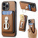 iPhone 15 Skin Feel Ring Holder Wallet Magnetic Phone Case - Brown