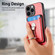 iPhone 15 Skin Feel Ring Holder Wallet Magnetic Phone Case - Pink