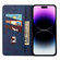 iPhone 15 Skin Feel Splicing Leather Phone Case - Blue