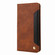 iPhone 15 Skin Feel Splicing Leather Phone Case - Brown
