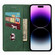 iPhone 15 Skin Feel Splicing Leather Phone Case - Green
