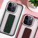 iPhone 15 Skin-Feel Plating Wrist Strap Stand Phone Case - Coffee
