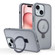 iPhone 15 Skin-feel Ring MagSafe Holder Phone Case - Titanium Gray