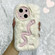 iPhone 15 Snake Embroidery Plush Silicone Phone Case - Snake And Beige