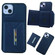 iPhone 15 Solid Color Metal Buckle Card Slots Bag Phone Case - Blue