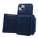 iPhone 15 Solid Color Metal Buckle Card Slots Bag Phone Case - Blue