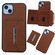iPhone 15 Solid Color Metal Buckle Card Slots Bag Phone Case - Brown