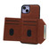 iPhone 15 Solid Color Metal Buckle Card Slots Bag Phone Case - Brown