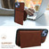 iPhone 15 Solid Color Metal Buckle Card Slots Bag Phone Case - Brown