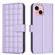iPhone 15 Square Texture Leather Phone Case - Purple