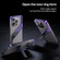 iPhone 15 S-shaped Stand Frameless Metal Phone Case - Black Purple