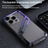 iPhone 15 S-shaped Stand Frameless Metal Phone Case - Black Purple