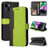 iPhone 15 Stitching-color Leather Phone Case - Green