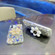 iPhone 15 Sunflower Holder Hand-set Diamond PC Phone Case - White