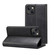 iPhone 15 Suteni Calf Texture Horizontal Flip Leather Phone Case - Black