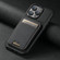 iPhone 15 Suteni H02 Litchi Leather Card Wallet Stand Back Phone Case - Black