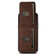 iPhone 15 Suteni H03 Litchi Leather Card Bag Stand Back Phone Case - Brown