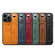 iPhone 15 SUTENI H12 Wrist Strap Leather Back Phone Case with Card Slot - Khaki