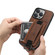 iPhone 15 Suteni H13 Litchi Leather Wrist Strap Wallet Back Phone Case - Brown