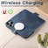 iPhone 15 Suteni J07 Multi-functional Horizontal MagSafe Denim Leather Phone Case - Blue