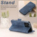 iPhone 15 Suteni J07 Multi-functional Horizontal MagSafe Denim Leather Phone Case - Blue