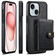 iPhone 15 Suteni M1 Oil Wax MagSafe Detachable Horizontal Card Bag Phone Case - Black