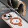 iPhone 15 Two Color TPU Hybrid Acrylic MagSafe Magnetic Holder Phone Case - Orange