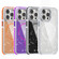 iPhone 15 Two-color Glitter Powder Lens Holder Magsafe Phone Case - Black