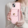 iPhone 15 Vertical Wallet Rhombic Leather Phone Case - Pink