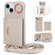 iPhone 15 VIETAO Ring Holder Card Bag Phone Case with Lanyard - Grey