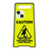 iPhone 15 Warning Signs Noctilucent Silicone Phone Case - Yellow