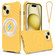 iPhone 15 Wave Texture MagSafe Magnetic Liquid Silicone Phone Case - Yellow