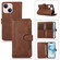 iPhone 15 Wristband Card Slot Leather Phone Case - Coffee