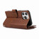 iPhone 15 Wristband Card Slot Leather Phone Case - Coffee