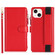 iPhone 15 Wristband Holder Zipper Purse RFID Leather Phone Case - Red