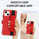 iPhone 15 Wristband Holder Zipper Purse RFID Leather Phone Case - Red