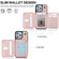 iPhone 15 YM006 Skin Feel Zipper Card Bag Phone Case with Dual Lanyard - Rose Gold