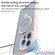 iPhone 15 ZGA Magsafe Holder PC Hybrid TPU Phone Case - Blue