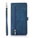 iPhone 15 Zipper Card Slot Buckle Wallet Leather Phone Case - Blue