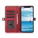 iPhone 15 Zipper Card Slot Buckle Wallet Leather Phone Case - Red