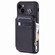 iPhone 15 Zipper Card Slots RFID Phone Case - Black