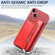 iPhone 15 Zipper Wallet Leather Back Shockproof Phone Case - Red