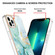 Electroplating Marble Pattern Dual-side IMD TPU Shockproof Phone Case iPhone 15 Pro Max - Green 003