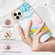 Electroplating Marble Pattern Dual-side IMD TPU Shockproof Phone Case iPhone 15 Pro Max - Green 004
