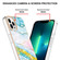 Electroplating Marble Pattern Dual-side IMD TPU Shockproof Phone Case iPhone 15 Pro Max - Green 004