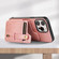 iPhone 15 Pro Max 01 RFID Card Bag Cowhide Texture PU Phone Case - Pink