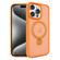 iPhone 15 Pro Max 360 Degree Rotating MagSafe Magnetic Bracket Frosted Phone Case - Orange