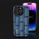 iPhone 15 Pro Max ABEEL Genuine Leather Mahjong Pattern Black Edge Phone Case - Blue