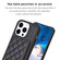 iPhone 15 Pro Max BF25 Square Plaid Card Bag Holder Phone Case - Black