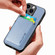 iPhone 15 Pro Max Carbon Fiber Leather Card Magsafe Phone Case - Blue